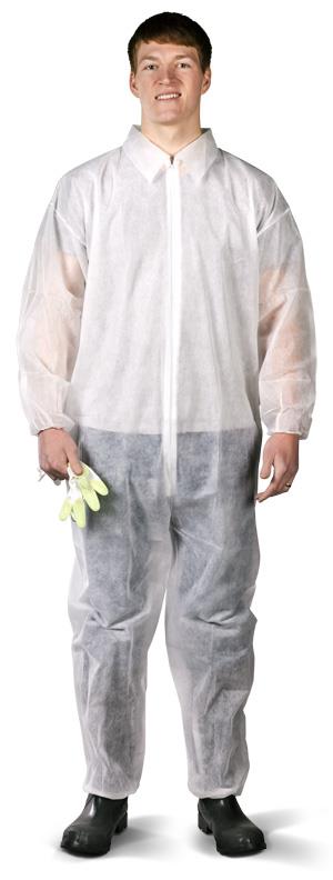 POLYPROPYLENE COVERALL ELASTIC W & A - Tagged Gloves